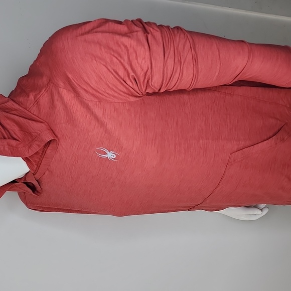 SPYDER ACTIVE MEN'S LARGE TSHIRT WITH HOODIE, RED COLOR - Picture 3 of 13